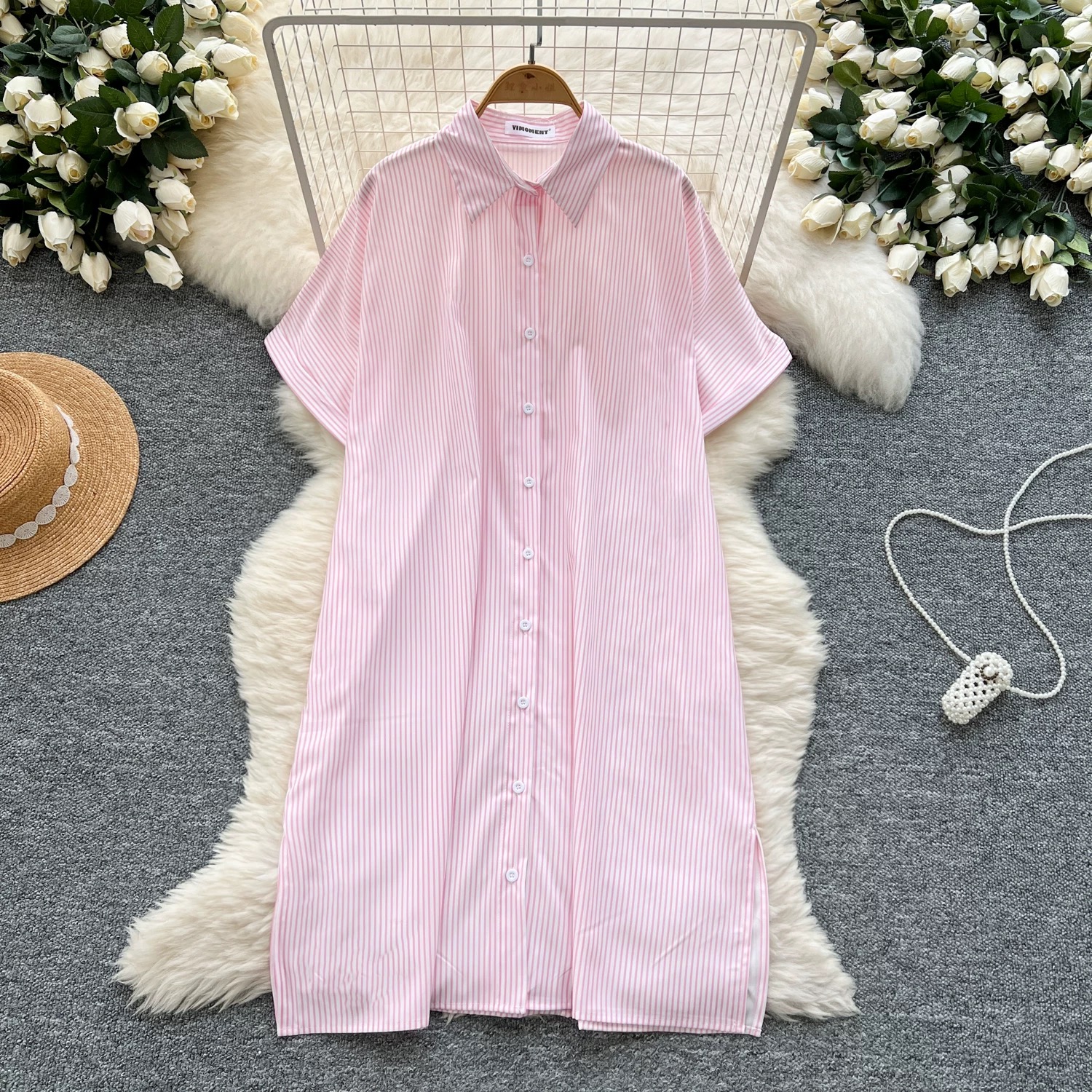 Palm trees and ocean shirt dress SD125 images